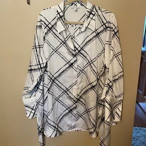 Nine West button down with front tie belt - XL